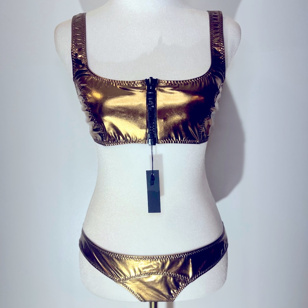 Lisa Marie Fernandez Copper/Gold Bikini Set